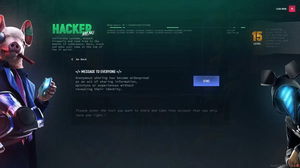 Vista previa del recurso Realistic Hacker Menu FiveM 5