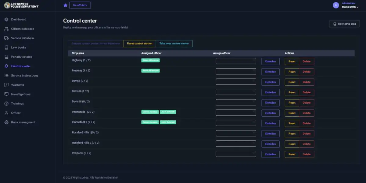 Sistema de Polícia CAD/MDT — prévia da interface FiveM 2
