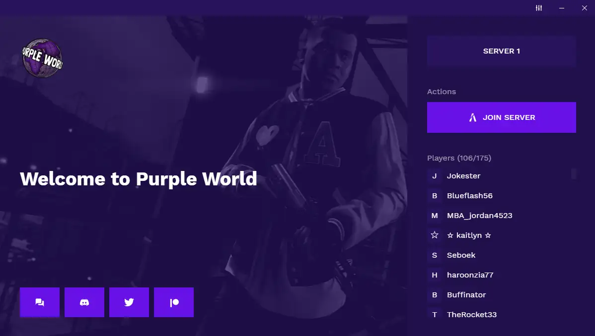 Vista previa del recurso FiveM Purple World Launcher | RPCrate
