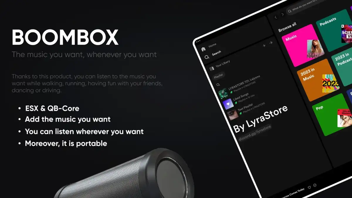 STG Boombox – Advanced Music System FiveM script preview