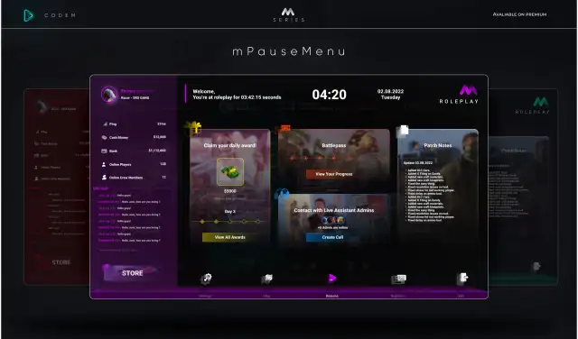 CodeM mPausemenu — Fortgeschrittenes Pausemenü FiveM Ressourcen-Vorschau
