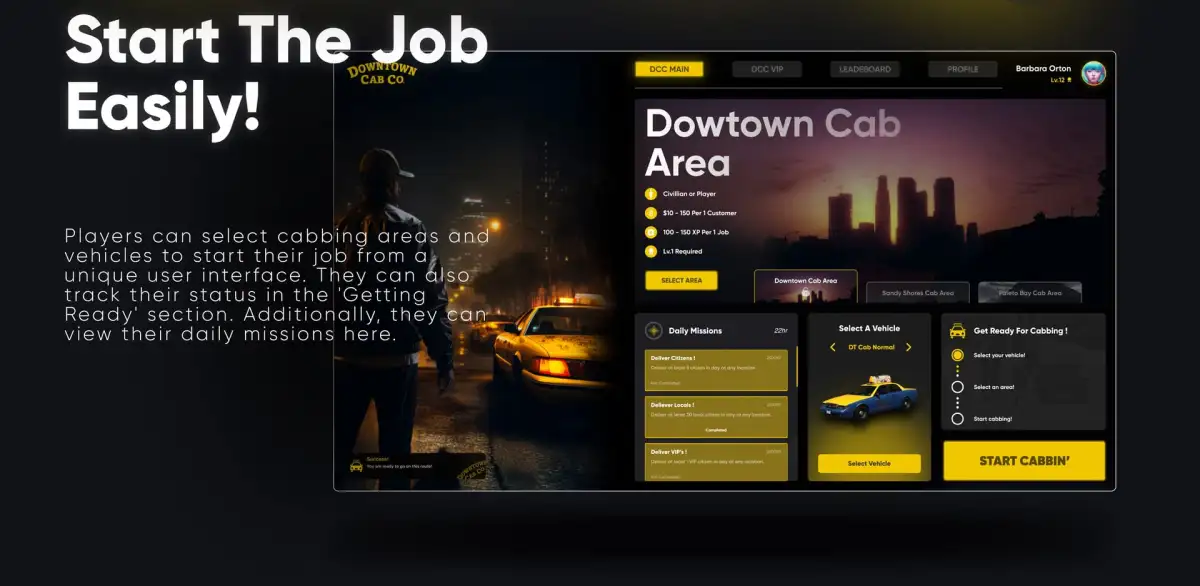 CodeM mTaxiJob — Script Taxi Avancé FiveM aperçu de la ressource 5