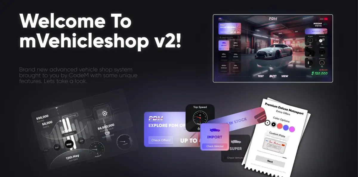 CodeM mVehicleShop — Concesionario de Vehículos Avanzado FiveM vista previa del recurso 2
