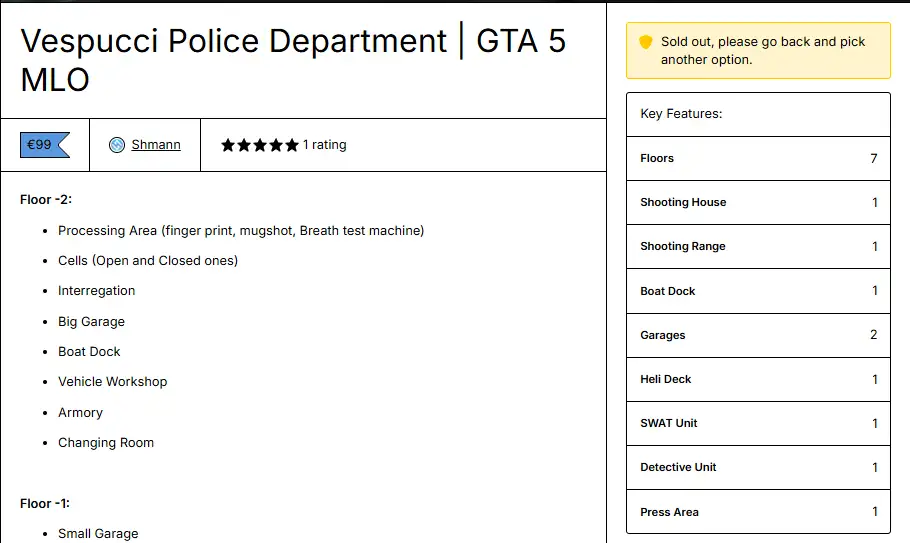 Département de police de Vespucci | Intérieur personnalisé MLO par Shmann FiveM aperçu de la ressource 5