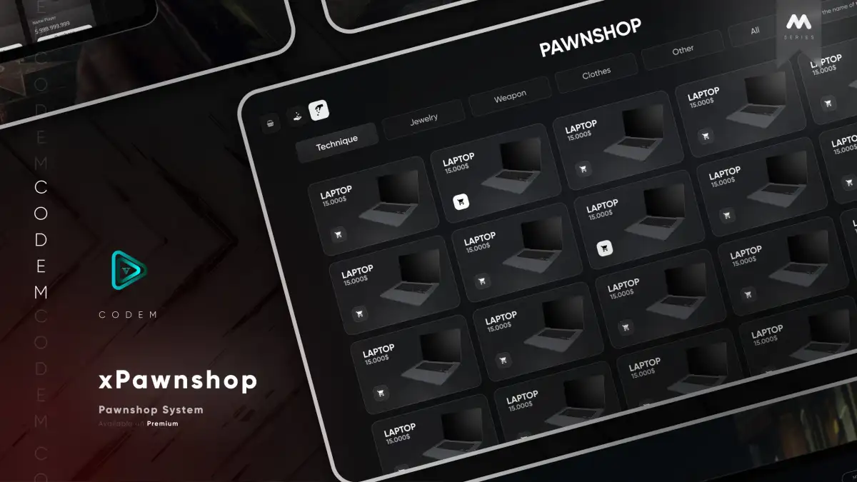 CodeM xPawnshop — Script de prêt sur gages avancé FiveM aperçu de la ressource 2