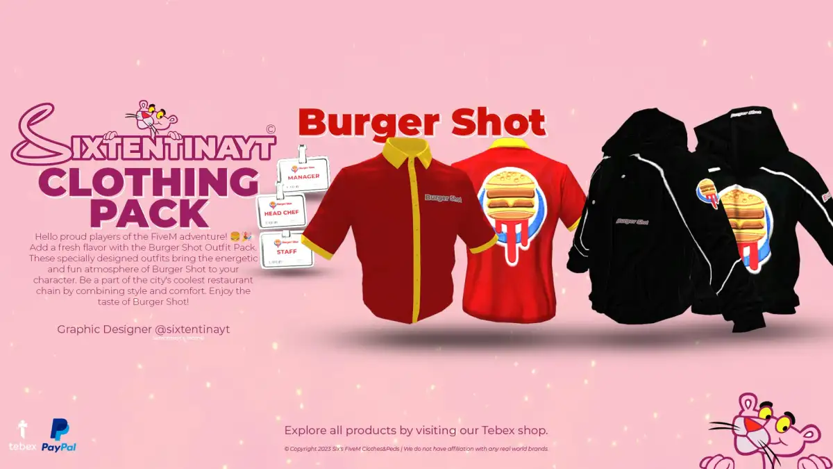 Heyday Burger Shot Clothing Pack | Männliche & Weibliche Uniformen FiveM FiveM Ressourcen Vorschau