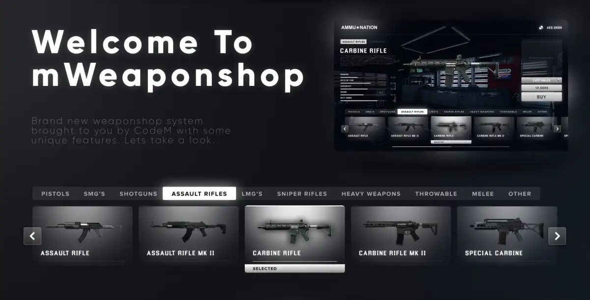 CodeM mWeaponshop FiveM aperçu de la ressource 4