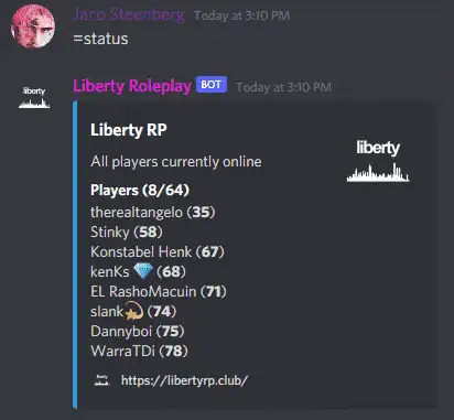 Prévia do recurso Discord2Fivepy FiveM 2