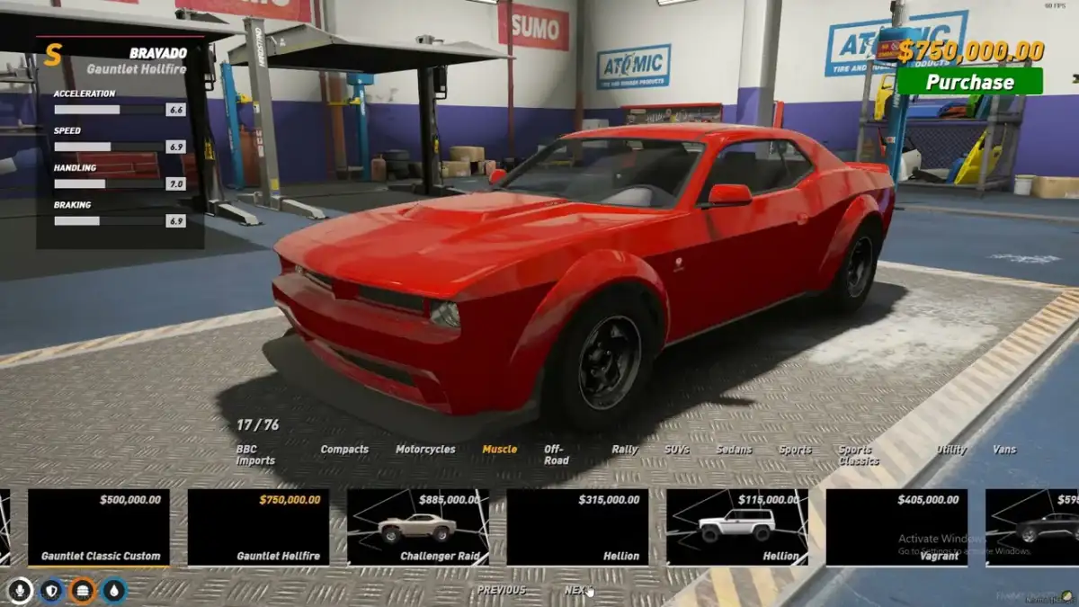 NoPixel Tunershop gameplay preview with vehicle shop UI