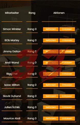 ESX Liste de menus Interface de menu du jeu pour FiveM