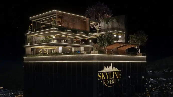 Skyline Reverie Rooftop Lounge con Business Script