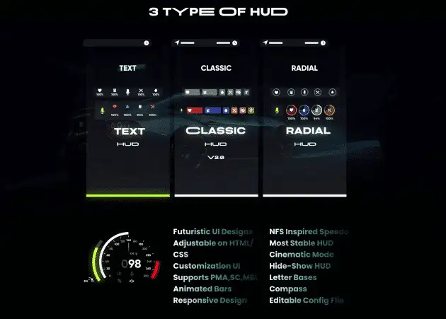 Prévia do recurso BLVCK HUD v2 NEON FiveM 2