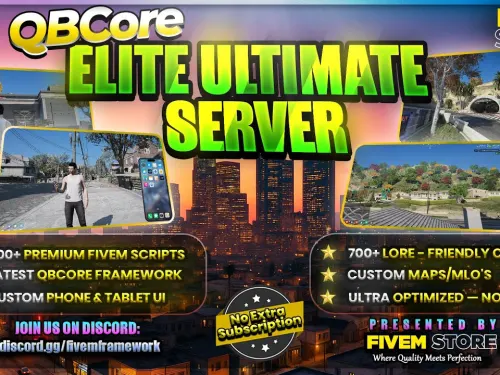 Elite Ultimate QBCore Server - 350+ Skripte & 700 Autos