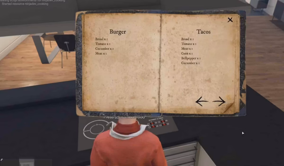 Visualização do recurso do Script de Culinária FiveM 2