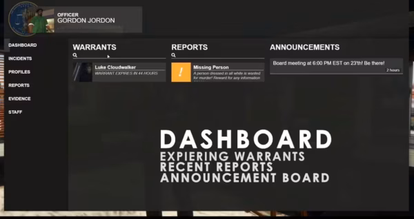 Vista previa del recurso Core MDW / Ordenador de la policía (MDT) FiveM 2