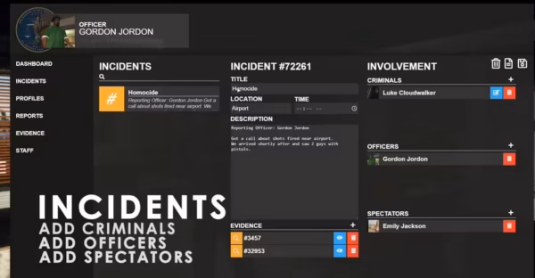 Vista previa del recurso Core MDW / Ordenador de la policía (MDT) FiveM 3
