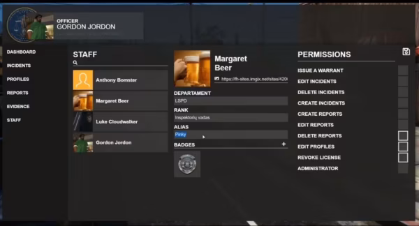 Vista previa del recurso Core MDW / Ordenador de la policía (MDT) FiveM 5