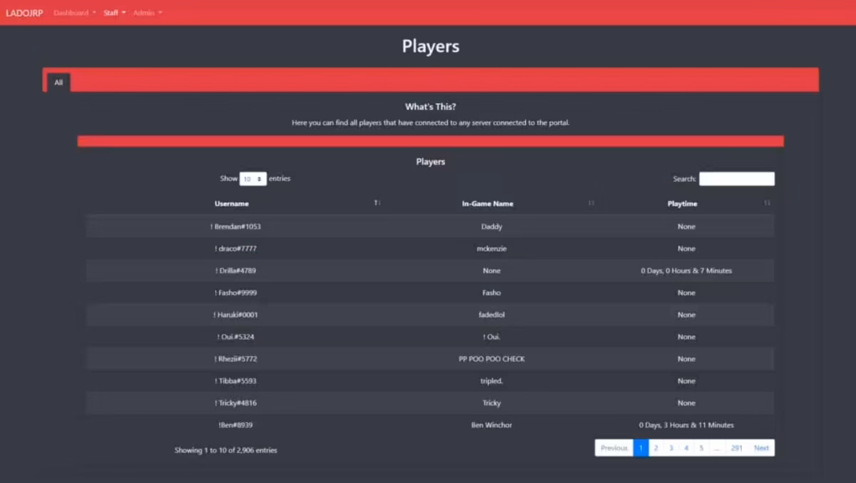 Staff Portal (Web Panel) - Warn, Kick, Ban, Command FiveM Ressourcenvorschau 3