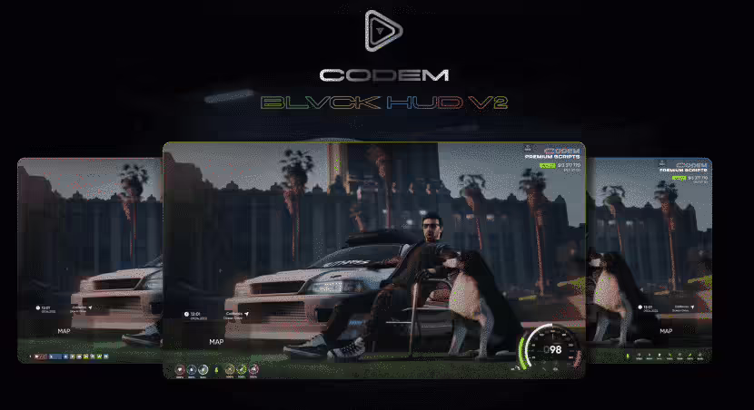 BLVCK HUD v2 NEON FiveM pré-visualização de recursos