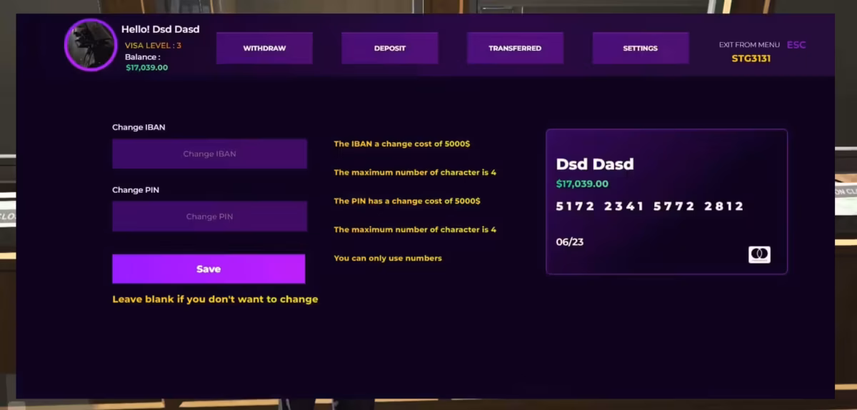Advanced Banking System [Level System][Standalone] FiveM Ressourcen-Vorschau 3