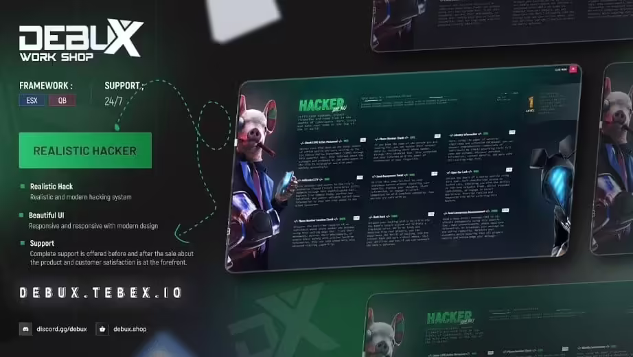Vista previa del recurso Realistic Hacker Menu FiveM
