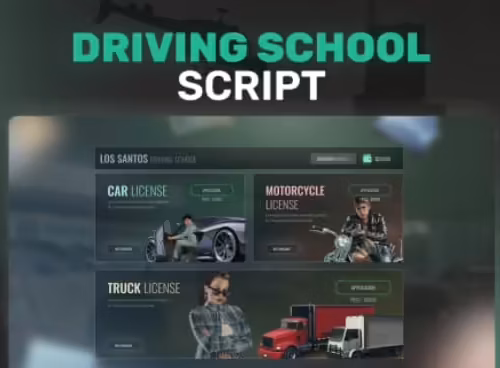 Aperçu des ressources du script ESX Driving School pour FiveM