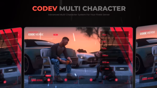 Aperçu des ressources CodeV MultiCharacter FiveM