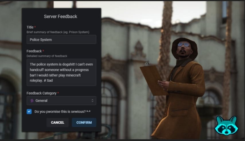 Stevo Feedback para FiveM: instalação e envio Feedback Form