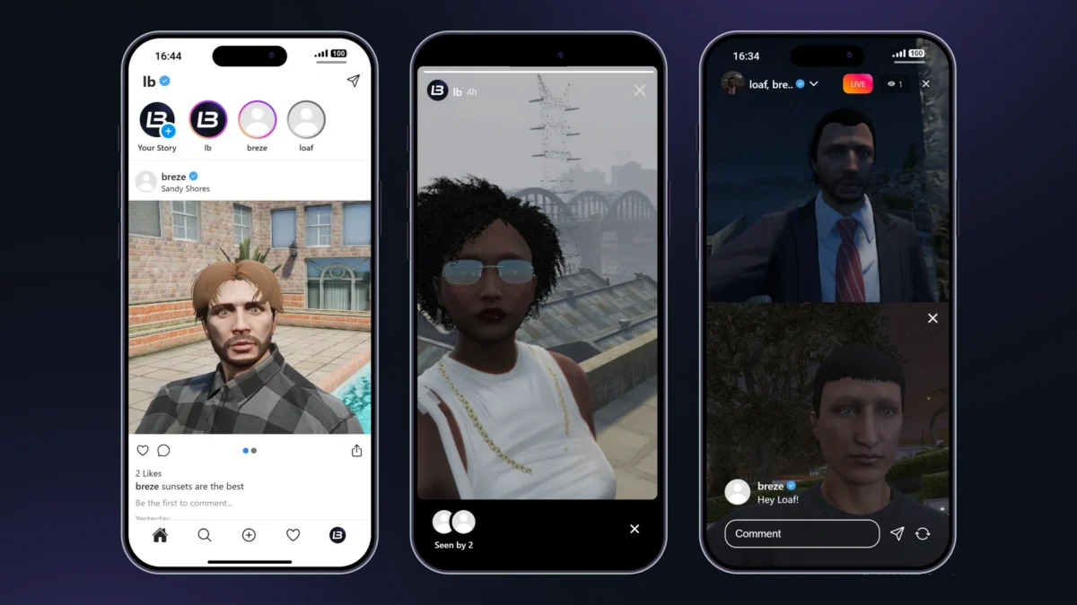 LB Phone v2 InstaPic social app interface