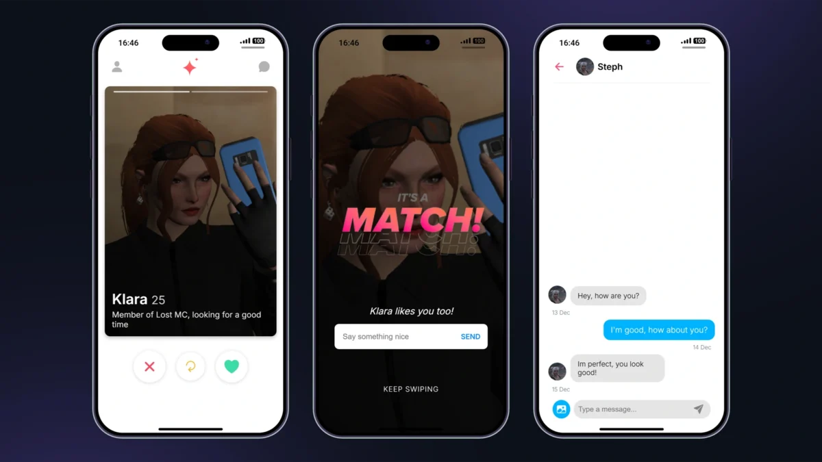 LB Phone v2 Spark dating app interface