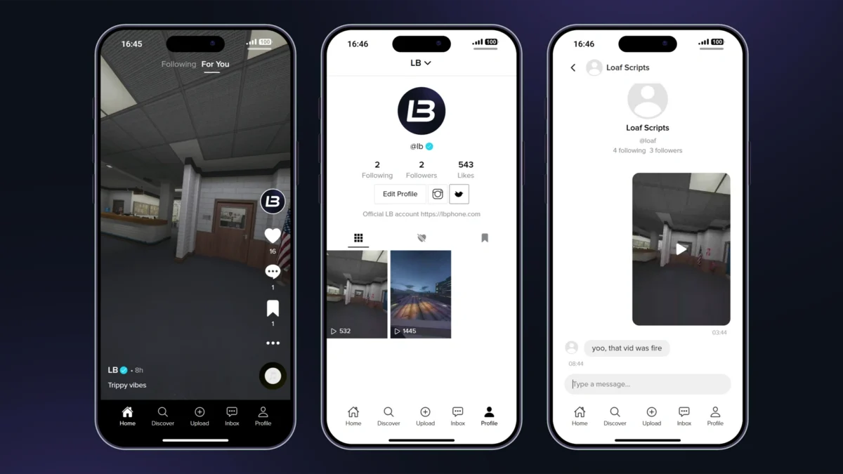 LB Phone v2 Trendy short-video app interface