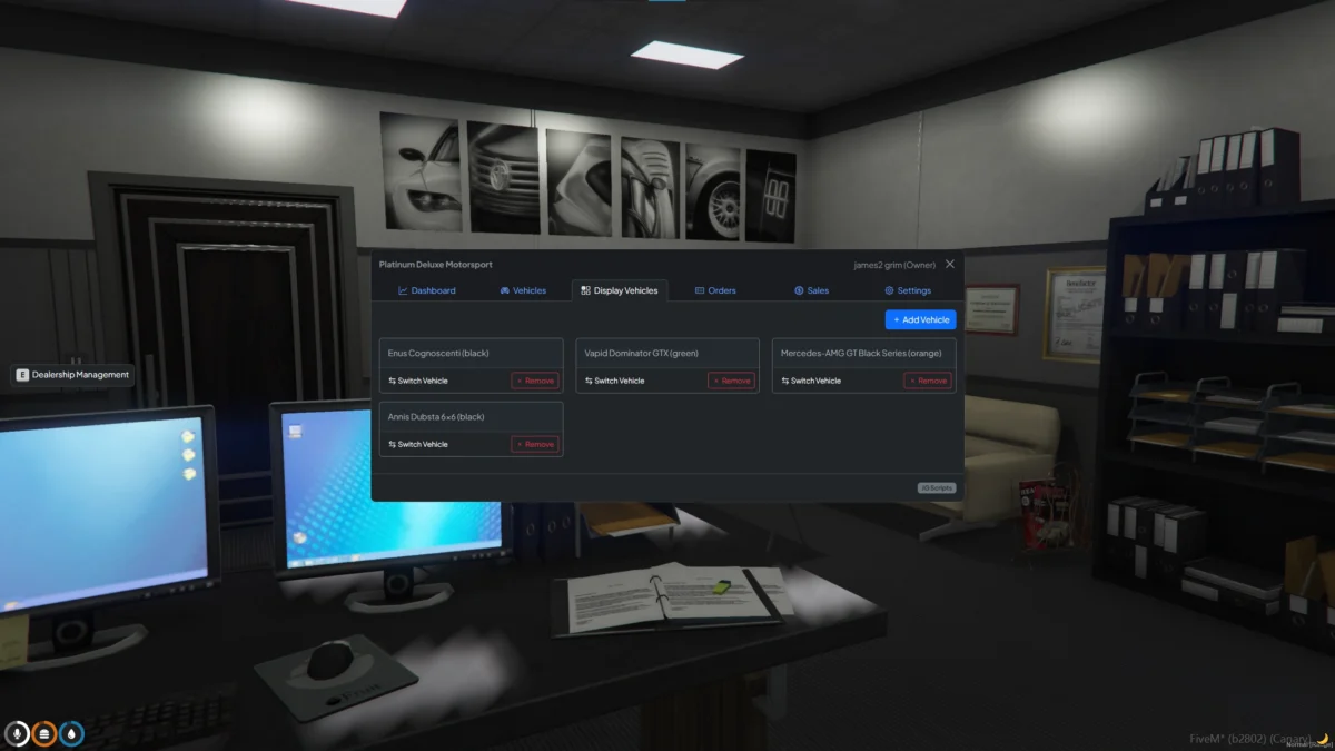 JG Dealerships FiveM prévia do recurso 2