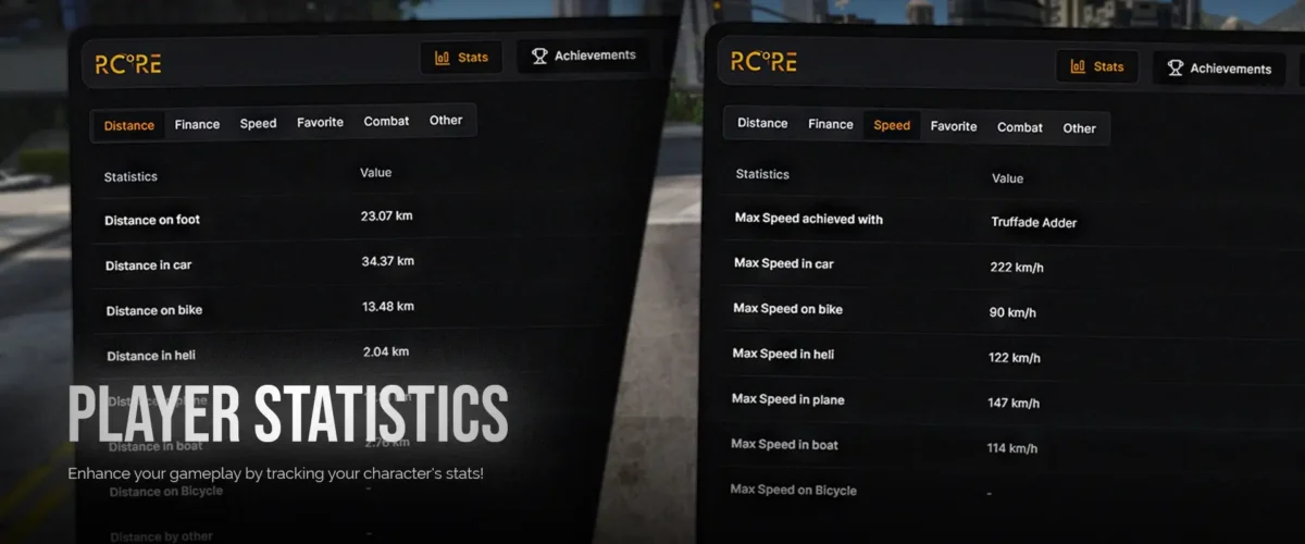 Aperçu de la ressource FiveM Statistics & Achievements 4