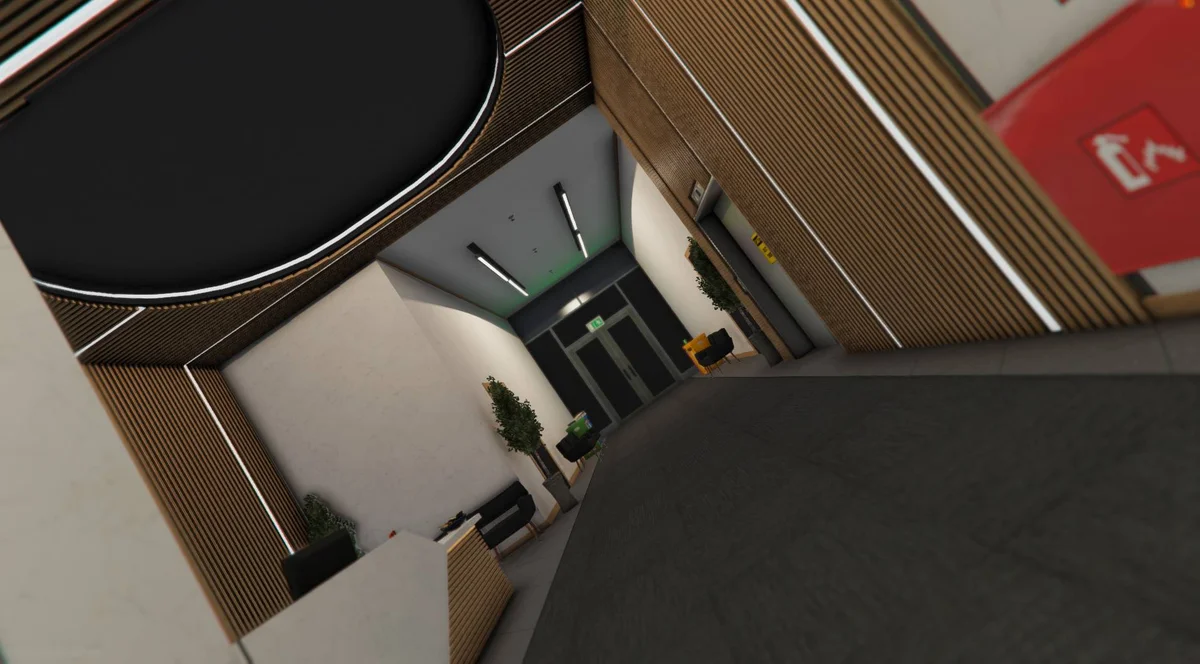 Restaurant 7Sky Rooftop MLO pour serveurs FiveM Hall 7Sky avec réception et sièges