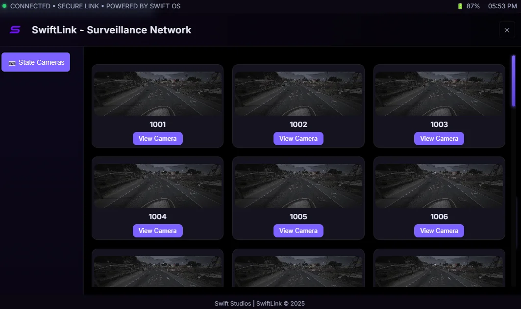 SwiftLink no FiveM: radares, CCTV e verificações Sistema de fiscalização de tráfego SwiftLink