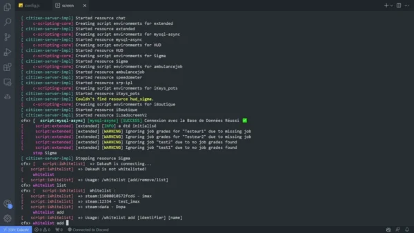 Visualização do recurso do Sistema de Lista Branca do ADN FiveM 4
