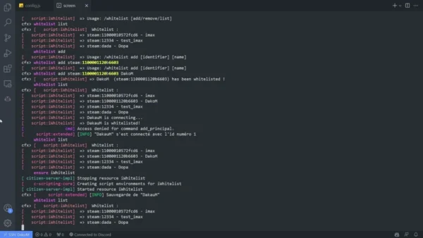 Visualização do recurso do Sistema de Lista Branca do ADN FiveM 10