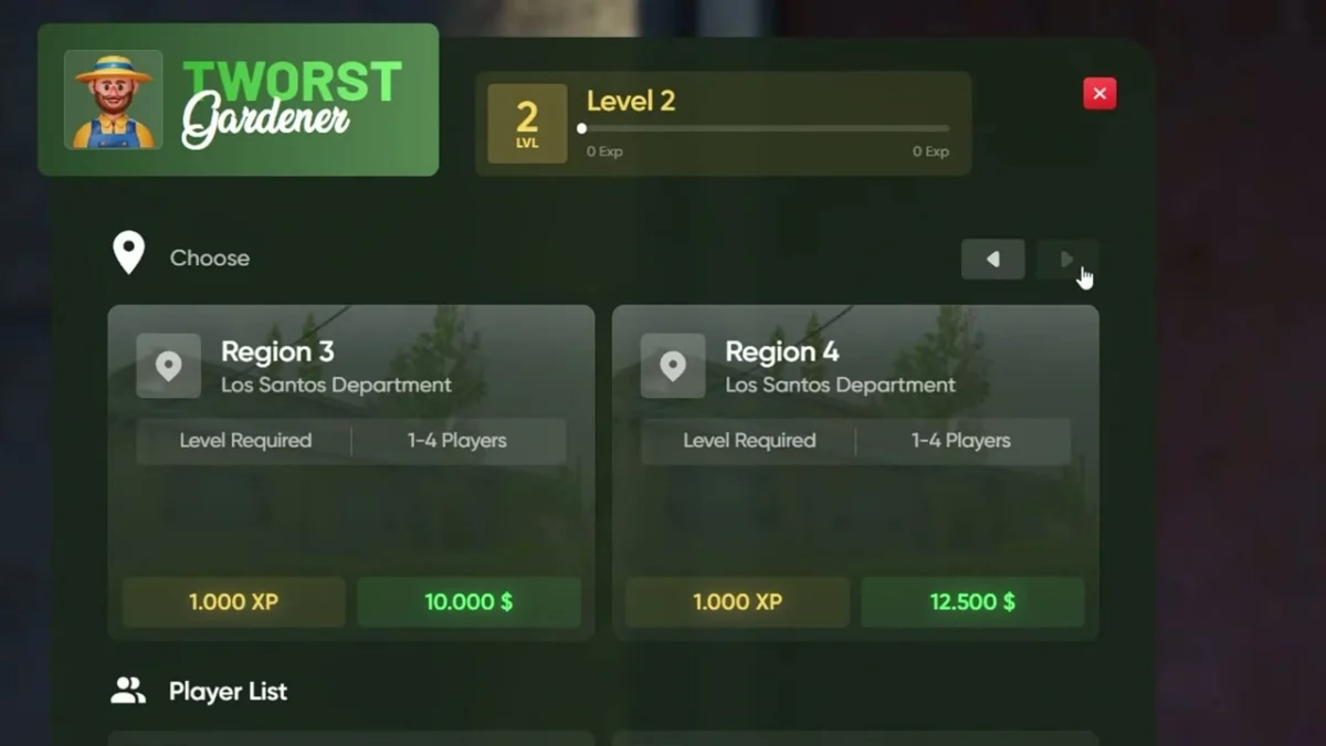 Vista previa del recurso FiveM de Multiplayer Gardener Job 3