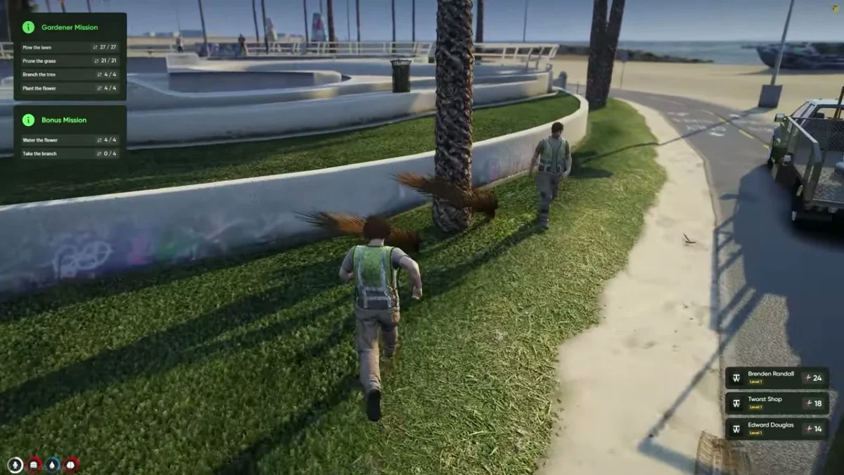 Vista previa del recurso FiveM de Multiplayer Gardener Job 11