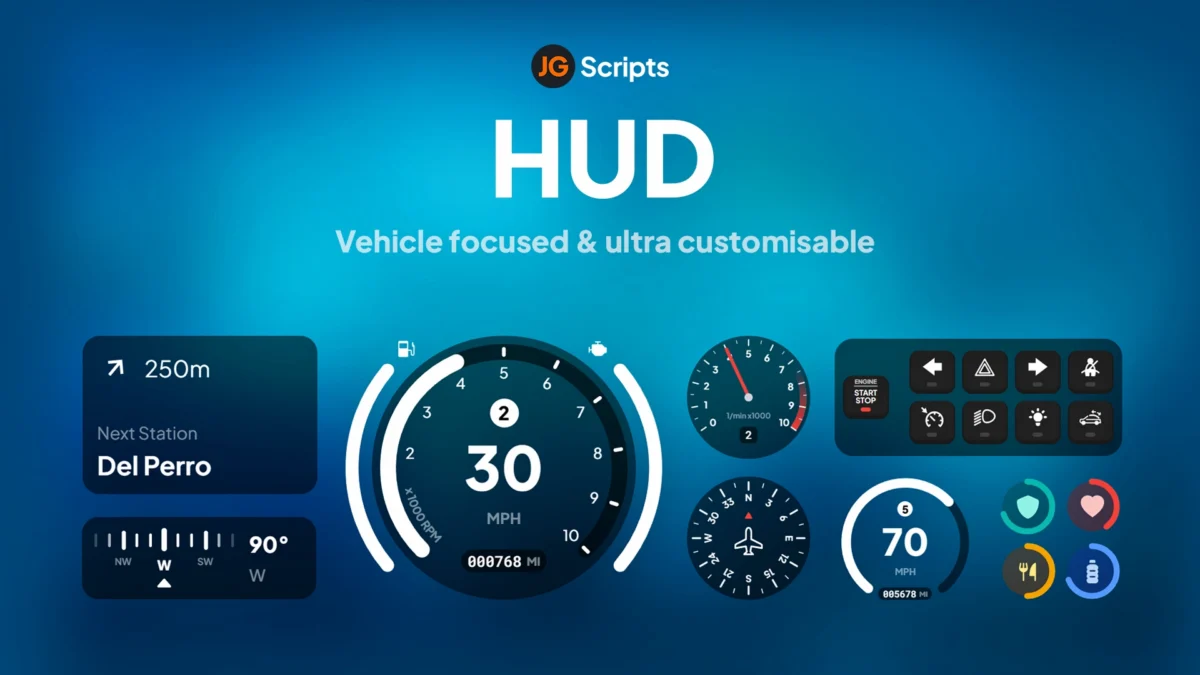 JG HUD FiveM anpassbare HUD-Vorschau