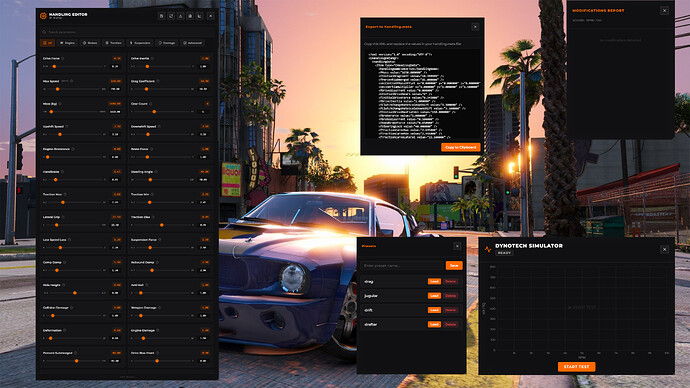HKN Handling Editor für FiveM: Versionen, Export und Tests HKN Works | Handling-Editor