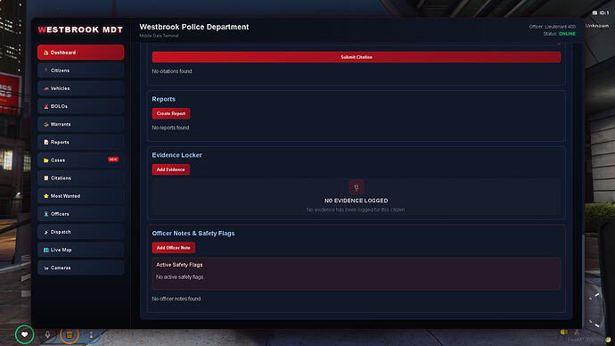 Westbrook MDT Pro für QBCore: Abhängigkeiten und Polizeirechte Westbrook MDT | Pro | QBCORE