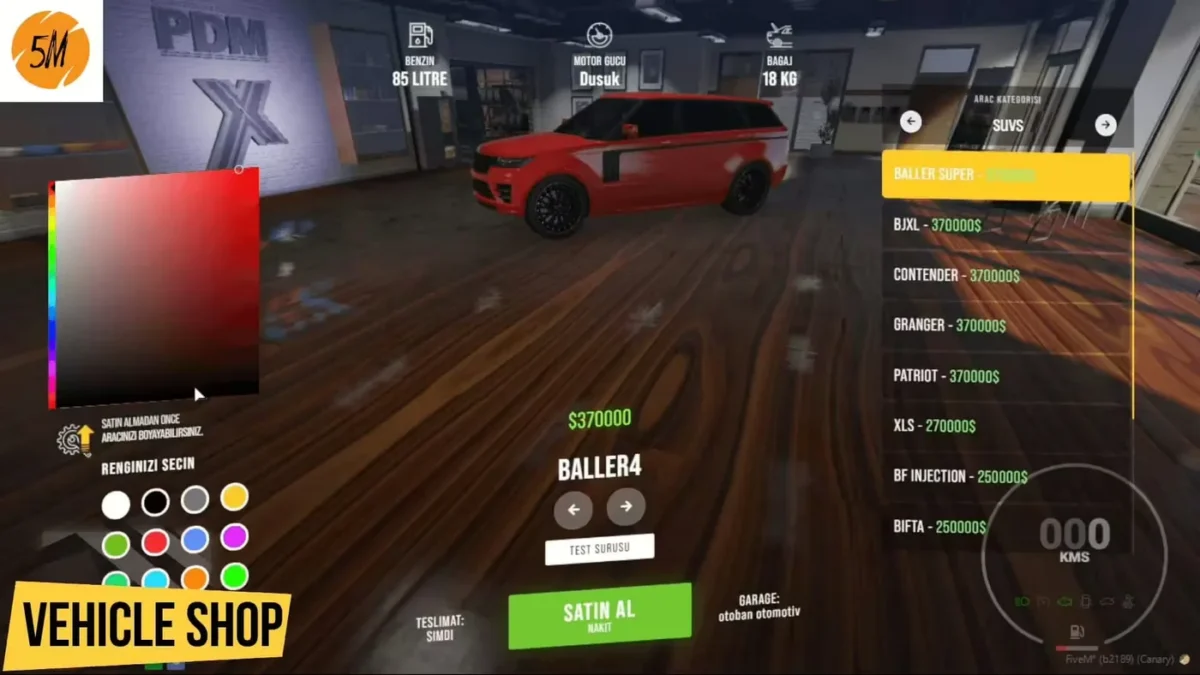 Vehicle Shop Script (QBCore/ESX) FiveM preview