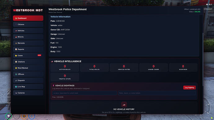 Westbrook MDT Pro für QBCore: Abhängigkeiten und Polizeirechte Westbrook MDT | Pro | QBCORE