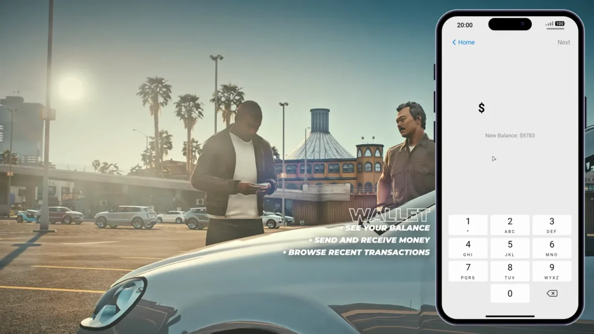 LB Phone v2 wallet and payment interface shown in the official product video