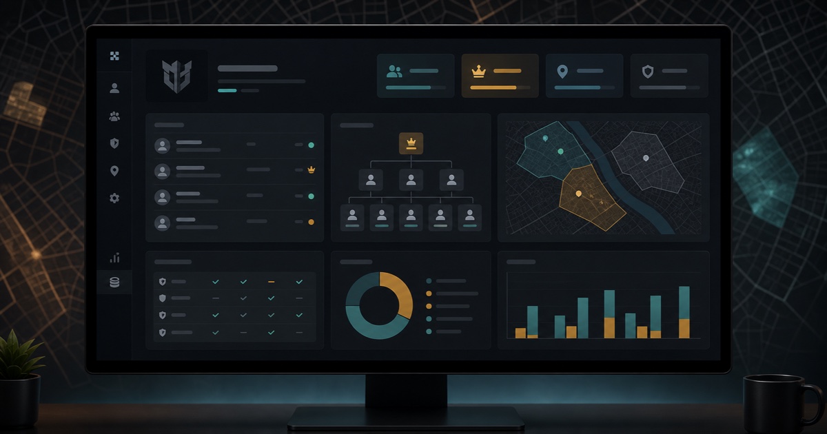 FiveM gang creator dashboard with territory and member controls
